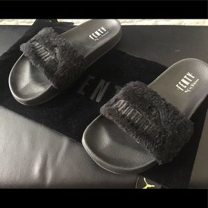 Black Fenty Slippers